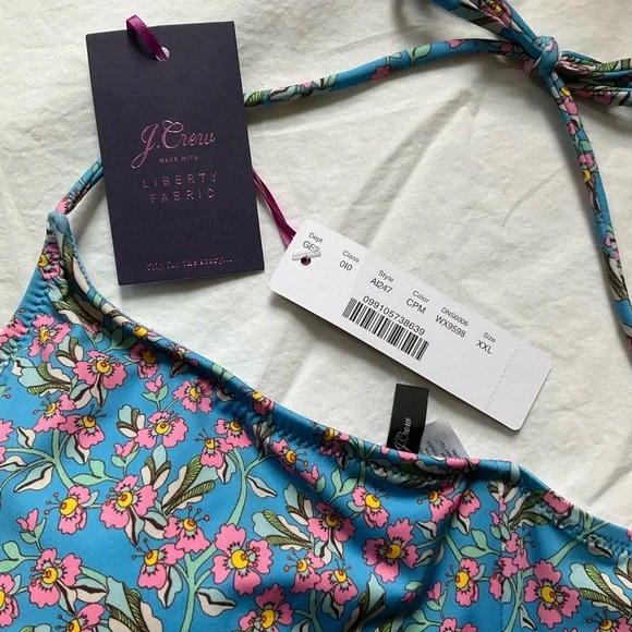 Liberty Teal Floral Bikini Set J Crew - Picture 2 of 3